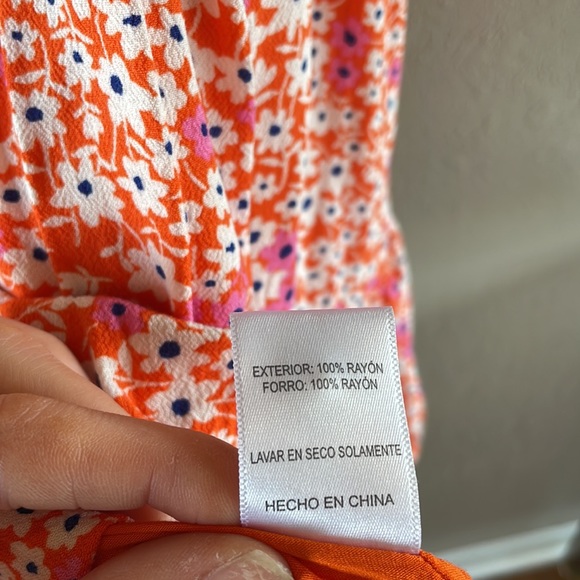 Skylar + Madison orange and pink flower sundress - Picture 3 of 5